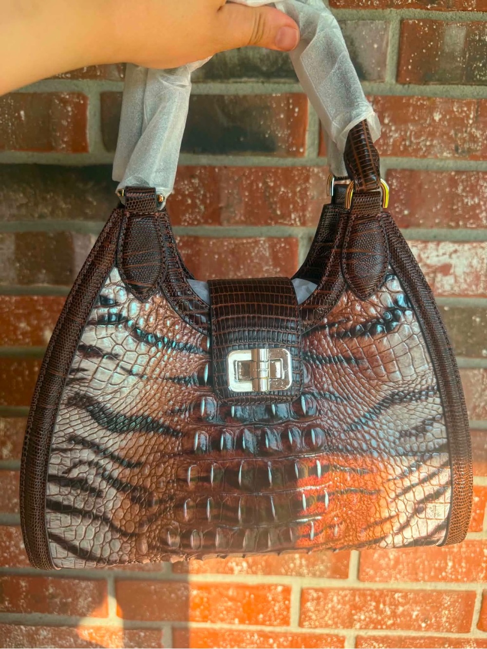 Brahmin Adrian Feline Hermosa Melbourne Leather Satchel